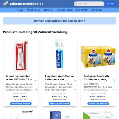 Screenshot zahnentzuendung.de