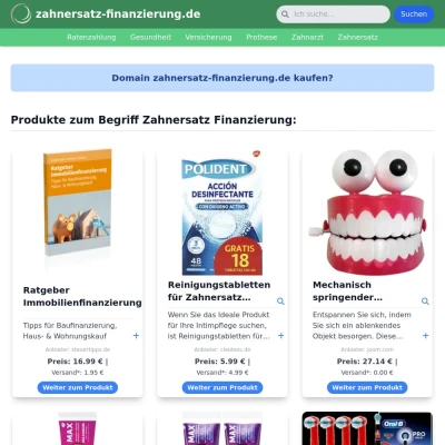 Screenshot zahnersatz-finanzierung.de