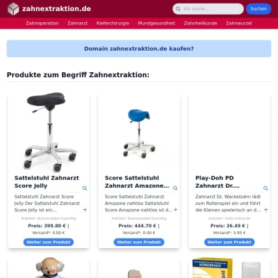 Screenshot zahnextraktion.de