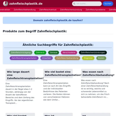 Screenshot zahnfleischplastik.de