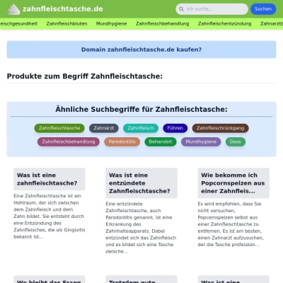 Screenshot zahnfleischtasche.de