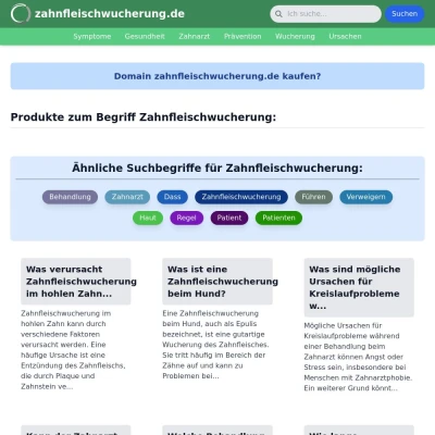 Screenshot zahnfleischwucherung.de