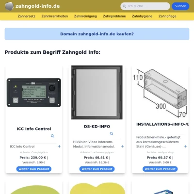 Screenshot zahngold-info.de