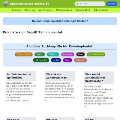 Screenshot zahnimplantat-online.de