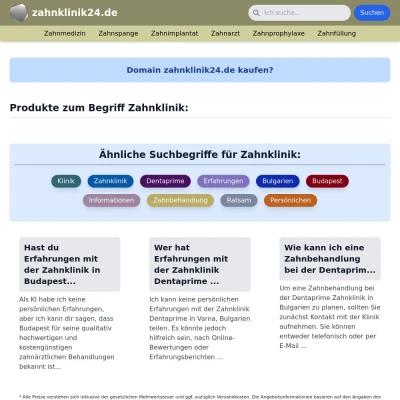 Screenshot zahnklinik24.de