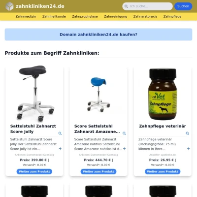 Screenshot zahnkliniken24.de