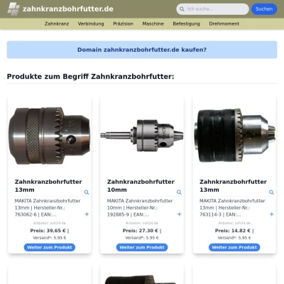 Screenshot zahnkranzbohrfutter.de