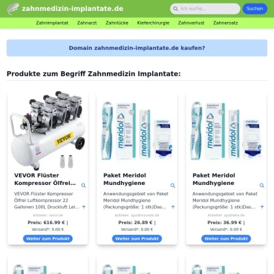 Screenshot zahnmedizin-implantate.de