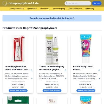 Screenshot zahnprophylaxe24.de