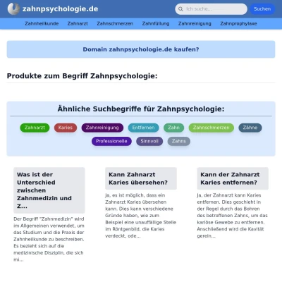 Screenshot zahnpsychologie.de