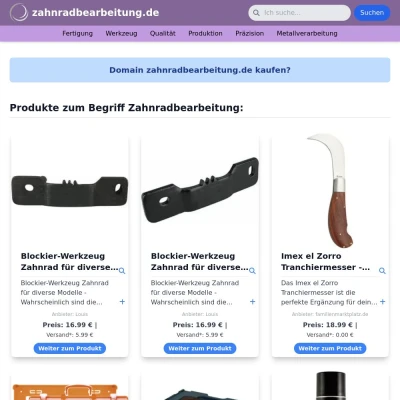 Screenshot zahnradbearbeitung.de