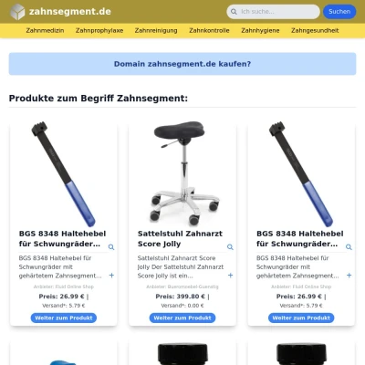 Screenshot zahnsegment.de