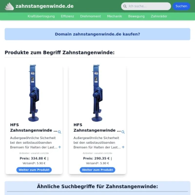 Screenshot zahnstangenwinde.de