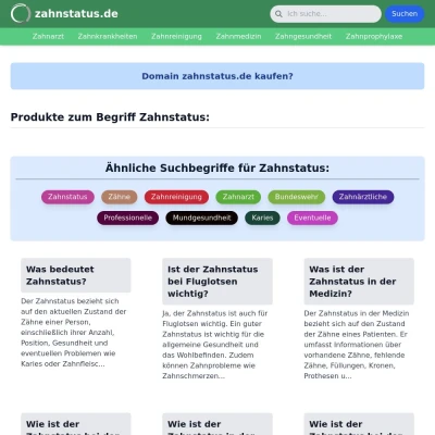 Screenshot zahnstatus.de