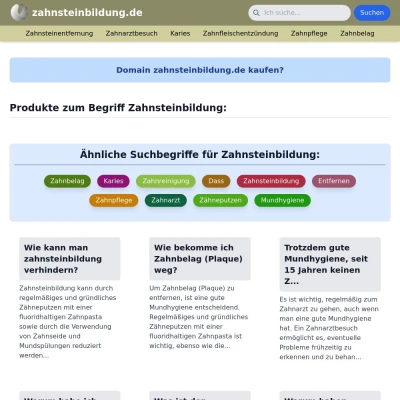 Screenshot zahnsteinbildung.de