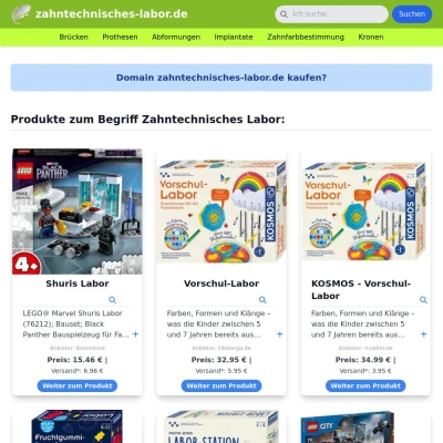 Screenshot zahntechnisches-labor.de