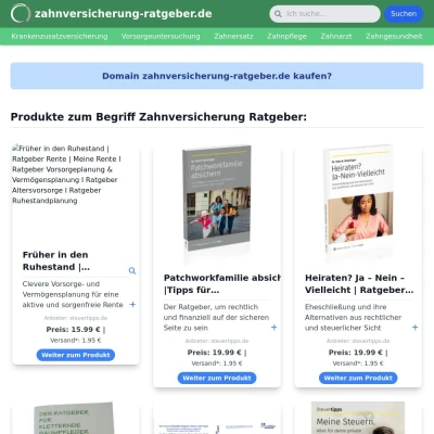 Screenshot zahnversicherung-ratgeber.de