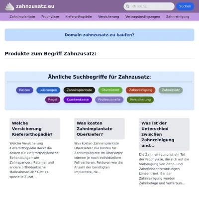 Screenshot zahnzusatz.eu