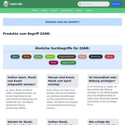 Screenshot zanr.de