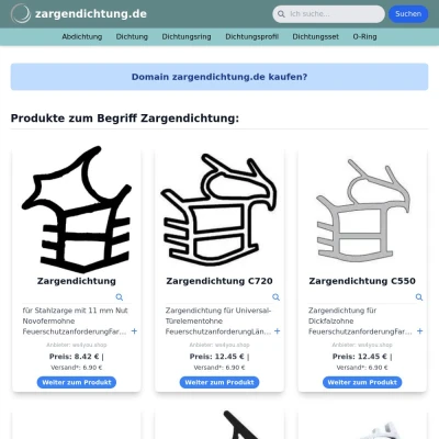 Screenshot zargendichtung.de