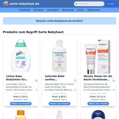 Screenshot zarte-babyhaut.de