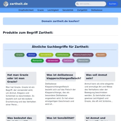 Screenshot zartheit.de