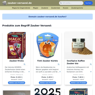 Screenshot zauber-versand.de