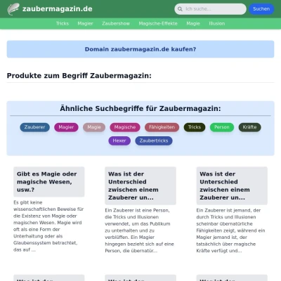 Screenshot zaubermagazin.de