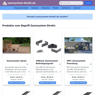 Screenshot zaunsystem-direkt.de
