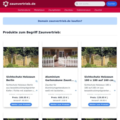 Screenshot zaunvertrieb.de
