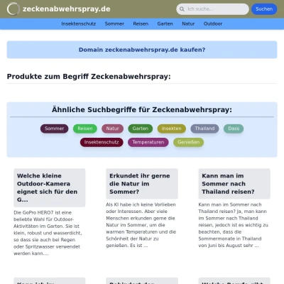 Screenshot zeckenabwehrspray.de