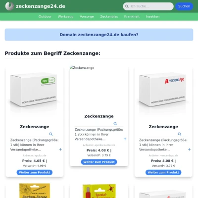 Screenshot zeckenzange24.de