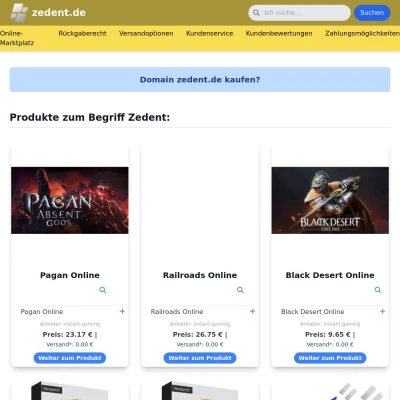 Screenshot zedent.de