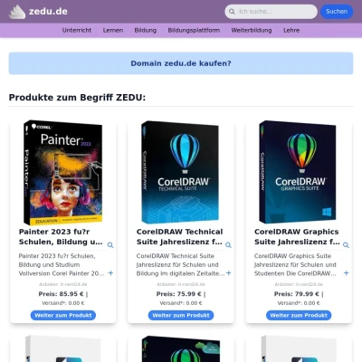 Screenshot zedu.de