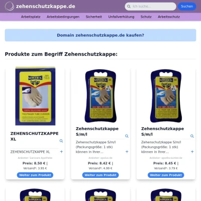 Screenshot zehenschutzkappe.de