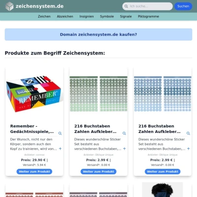 Screenshot zeichensystem.de