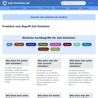 Screenshot zeit-einteilen.de