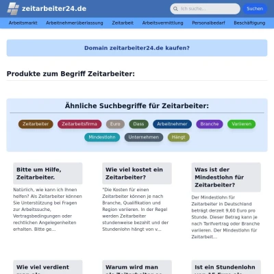 Screenshot zeitarbeiter24.de