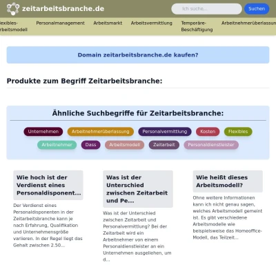 Screenshot zeitarbeitsbranche.de