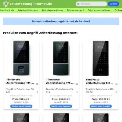 Screenshot zeiterfassung-internet.de