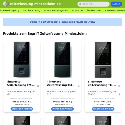 Screenshot zeiterfassung-mindestlohn.de