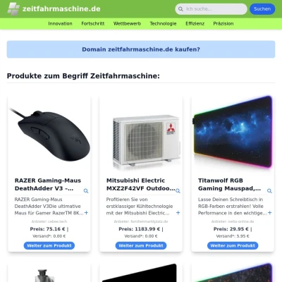 Screenshot zeitfahrmaschine.de