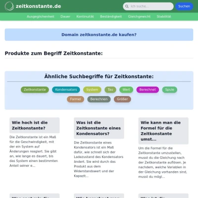 Screenshot zeitkonstante.de