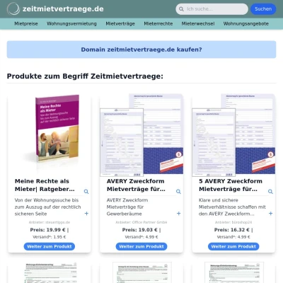 Screenshot zeitmietvertraege.de