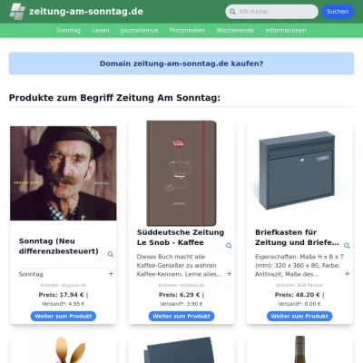 Screenshot zeitung-am-sonntag.de