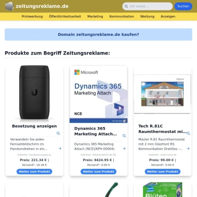 Screenshot zeitungsreklame.de