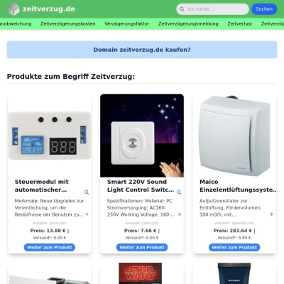 Screenshot zeitverzug.de