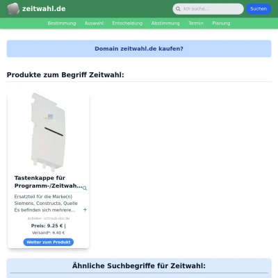 Screenshot zeitwahl.de