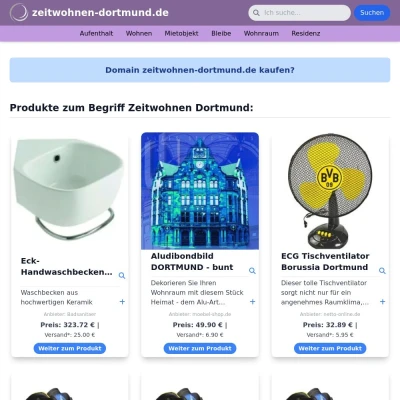 Screenshot zeitwohnen-dortmund.de