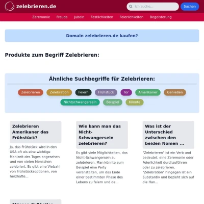 Screenshot zelebrieren.de